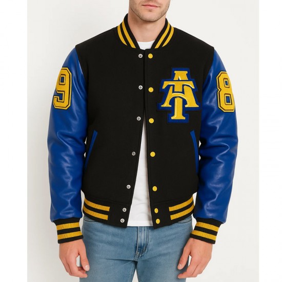 North Carolina A&T Aggie Black and Blue Varsity Jacket North Carolina A&T Aggie Black and Blue Varsity Jacket