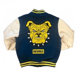 North Carolina A&T Chenille Navy and Off White Varsity Jacket North Carolina A&T Chenille Navy and Off White Varsity Jacket