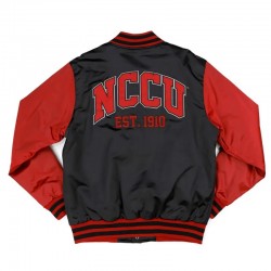 North Carolina Central Black and Red Baseball Jacket North Carolina Central Black and Red Baseball Jacket