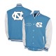 North Carolina Tar Heels Fleece Carolina Blue and White Varsity Jacket