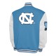 North Carolina Tar Heels Fleece Carolina Blue and White Varsity Jacket North Carolina Tar Heels Fleece Carolina Blue and White Varsity Jacket