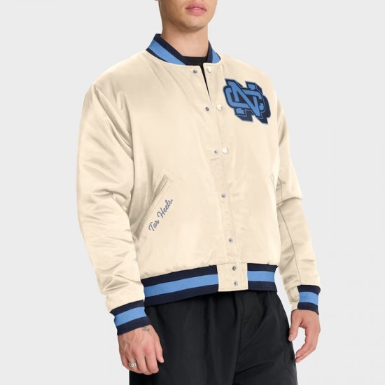 North Carolina Tar Heels Legacy Cream Bomber Jacket