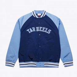North Carolina Tar Heels Vintage Logo Double Clutch Blue Satin Jacket North Carolina Tar Heels Vintage Logo Double Clutch Blue Satin Jacket