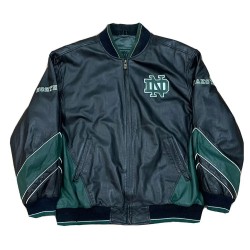 North Dakota Fighting Hawks Black Varsity Leather Jacket