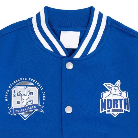 North Melbourne Royal and Gray Varsity Fleece Jacket
