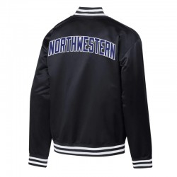 Northwestern Wildcats Retro Champion Bomber Black Jacket