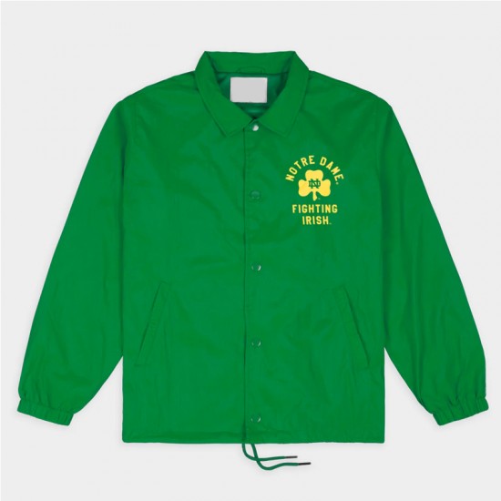 Notre Dame Fighting Irish Shamrock Retro Coaches Jacket Notre Dame Fighting Irish Shamrock Retro Coaches Jacket