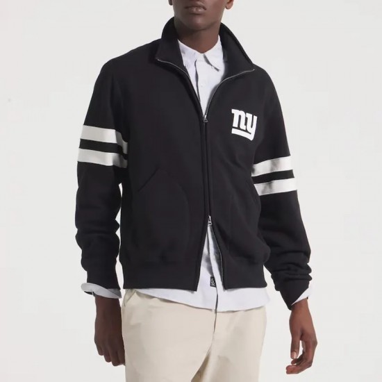 NY Giants Black Striped Fleece Jacket NY Giants Black Striped Fleece Jacket