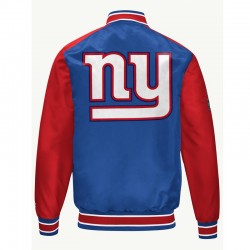  NY Giants Blue and Red Varsity Satin Jacket