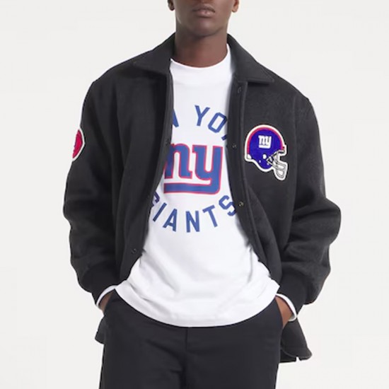 NY Giants Heather Black Wool Jacket NY Giants Heather Black Wool Jacket
