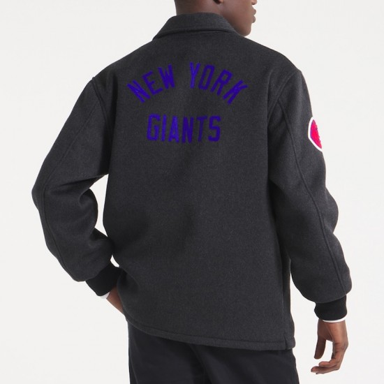 NY Giants Heather Black Wool Jacket NY Giants Heather Black Wool Jacket