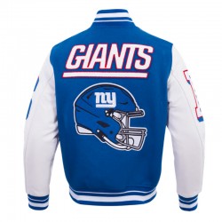 NY Giants Mashup Rib Varsity Wool/Leather Jacket
