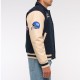 NY Giants Navy and Eggshell Varsity Bomber Jacket