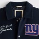 NY Giants Navy and Eggshell Varsity Bomber Jacket
