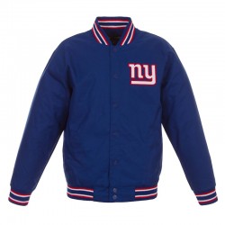 NY Giants Royal Poly Twill Varsity Jacket – New York Team Letterman Baseball Style