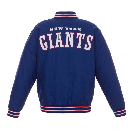 NY Giants Royal Poly Twill Varsity Jacket – New York Team Letterman Baseball Style