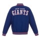 NY Giants Royal Poly Twill Varsity Jacket – New York Team Letterman Baseball Style