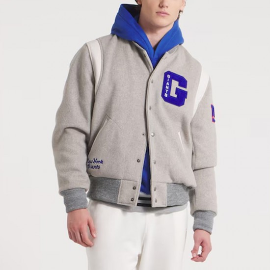 NY Giants Teddy Varsity Wool Jacket NY Giants Teddy Varsity Wool Jacket