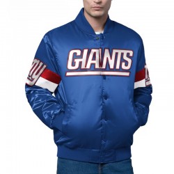 NY Giants Triple Option Varsity Satin Jacket