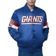 NY Giants Triple Option Varsity Satin Jacket NY Giants Triple Option Varsity Satin Jacket