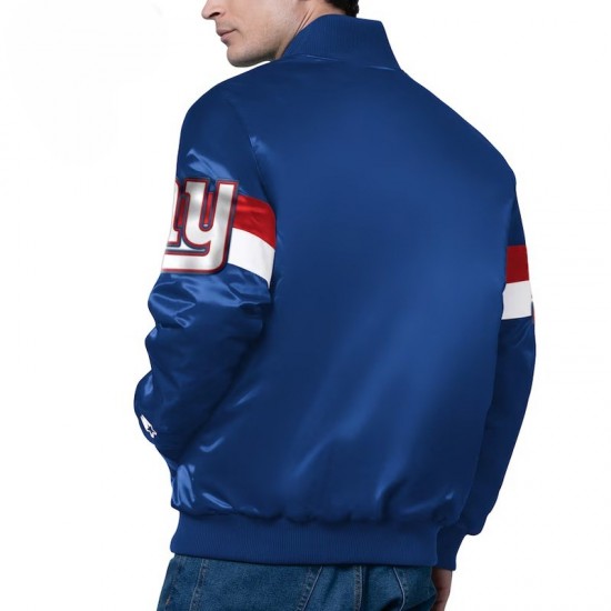 NY Giants Triple Option Varsity Satin Jacket NY Giants Triple Option Varsity Satin Jacket