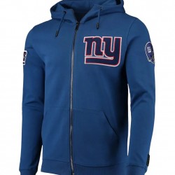 NY Giants Zip Up Blue Hoodie