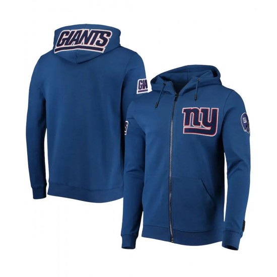 NY Giants Zip Up Blue Hoodie NY Giants Zip Up Blue Hoodie