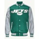 NY Jets Green and Gray Varsity Satin Jacket