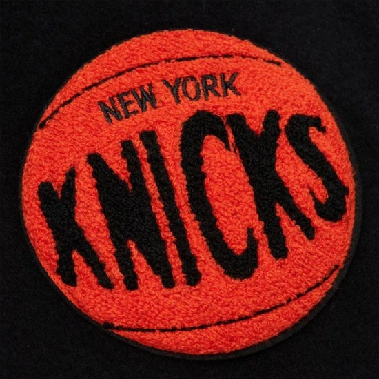 NY Knicks Black Out Team Logo Varsity Jacket NY Knicks Black Out Team Logo Varsity Jacket