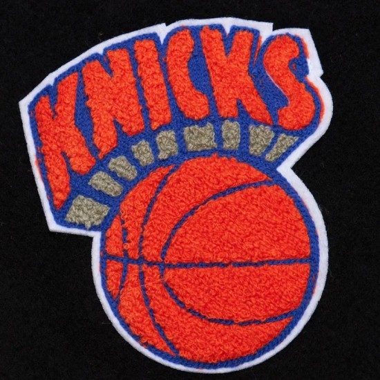 NY Knicks Black Out Team Logo Varsity Jacket NY Knicks Black Out Team Logo Varsity Jacket
