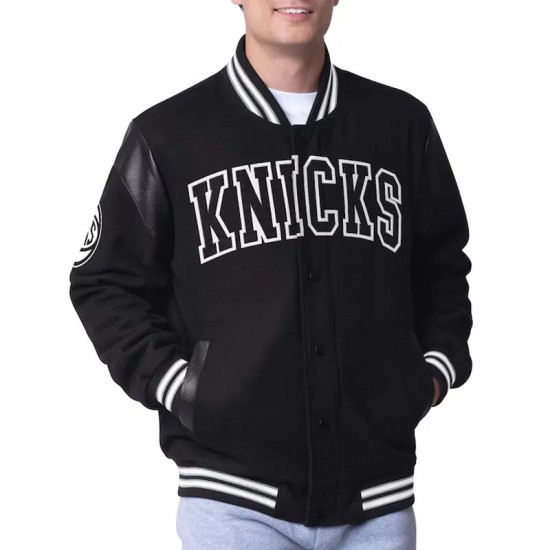 NY Knicks Clutch Hitter Black Varsity Jacket NY Knicks Clutch Hitter Black Varsity Jacket