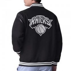 NY Knicks Clutch Hitter Black Varsity Jacket