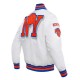 NY Knicks Mashup Classic Rib White Satin Jacket NY Knicks Mashup Classic Rib White Satin Jacket