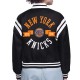 NY Knicks Printed Logo Varsity Satin Jacket NY Knicks Printed Logo Varsity Satin Jacket