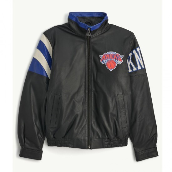 NY Knicks Retro Full Zip Leather Jacket NY Knicks Retro Full Zip Leather Jacket