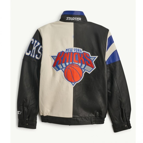 NY Knicks Retro Full Zip Leather Jacket NY Knicks Retro Full Zip Leather Jacket