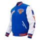 NY Knicks Script Tail Classic Rib Varsity Jacket NY Knicks Script Tail Classic Rib Varsity Jacket