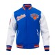 NY Knicks Script Tail Classic Rib Varsity Jacket NY Knicks Script Tail Classic Rib Varsity Jacket