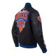 NY Knicks Team Badge Classic Rib Varsity Jacket