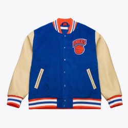 NY Knicks Team Traditions Varsity Wool/Leather Jacket
