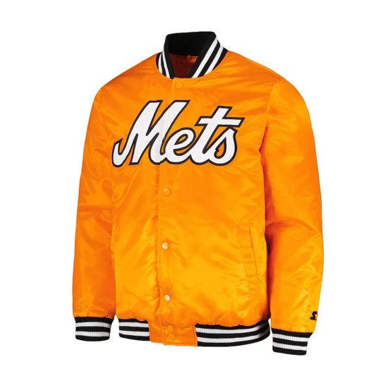 NY Mets Orange Varsity Jacket NY Mets Orange Varsity Jacket