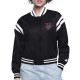 NY Mets Printed Logo Black Varsity Satin Jacket NY Mets Printed Logo Black Varsity Satin Jacket