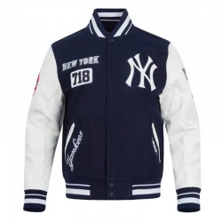 NY Yankees Area Code Classic Rib Varsity Jacket