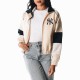 NY Yankees Cream Full-Zip Track Jacket