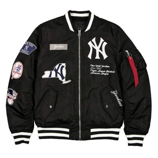 NY Yankees Full-Zip Green Bomber Jacket