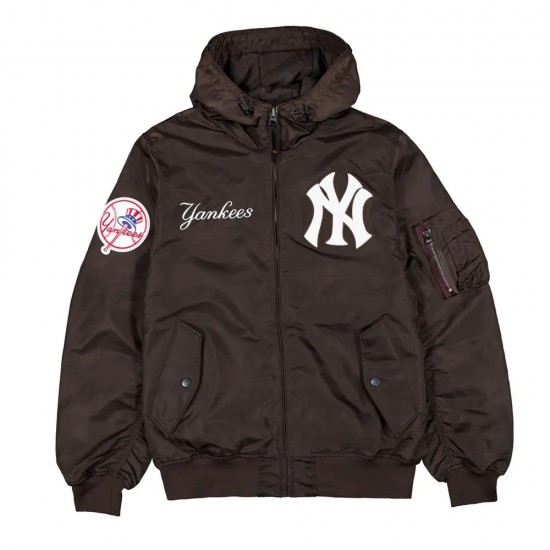 NY Yankees Historic L-2B Hooded Bomber Jacket NY Yankees Historic L-2B Hooded Bomber Jacket