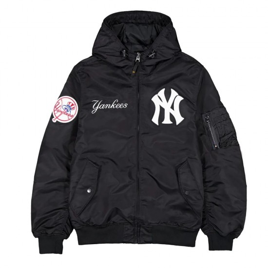 NY Yankees Historic L-2B Hooded Bomber Jacket NY Yankees Historic L-2B Hooded Bomber Jacket