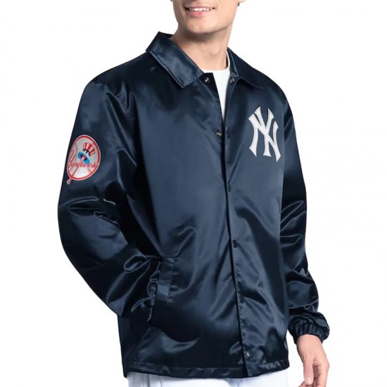 NY Yankees Point Man Coaches Navy Jacket NY Yankees Point Man Coaches Navy Jacket