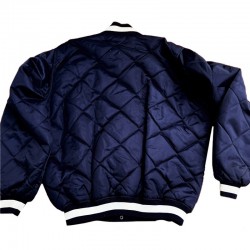NY Yankees Quilted Full-Snap Satin Navy Jacket