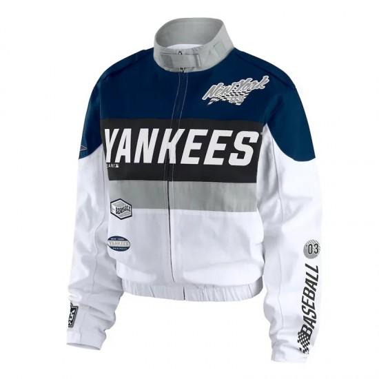 NY Yankees Racing Navy/White Full-Zip Jacket NY Yankees Racing Navy/White Full-Zip Jacket
